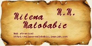 Milena Malobabić vizit kartica